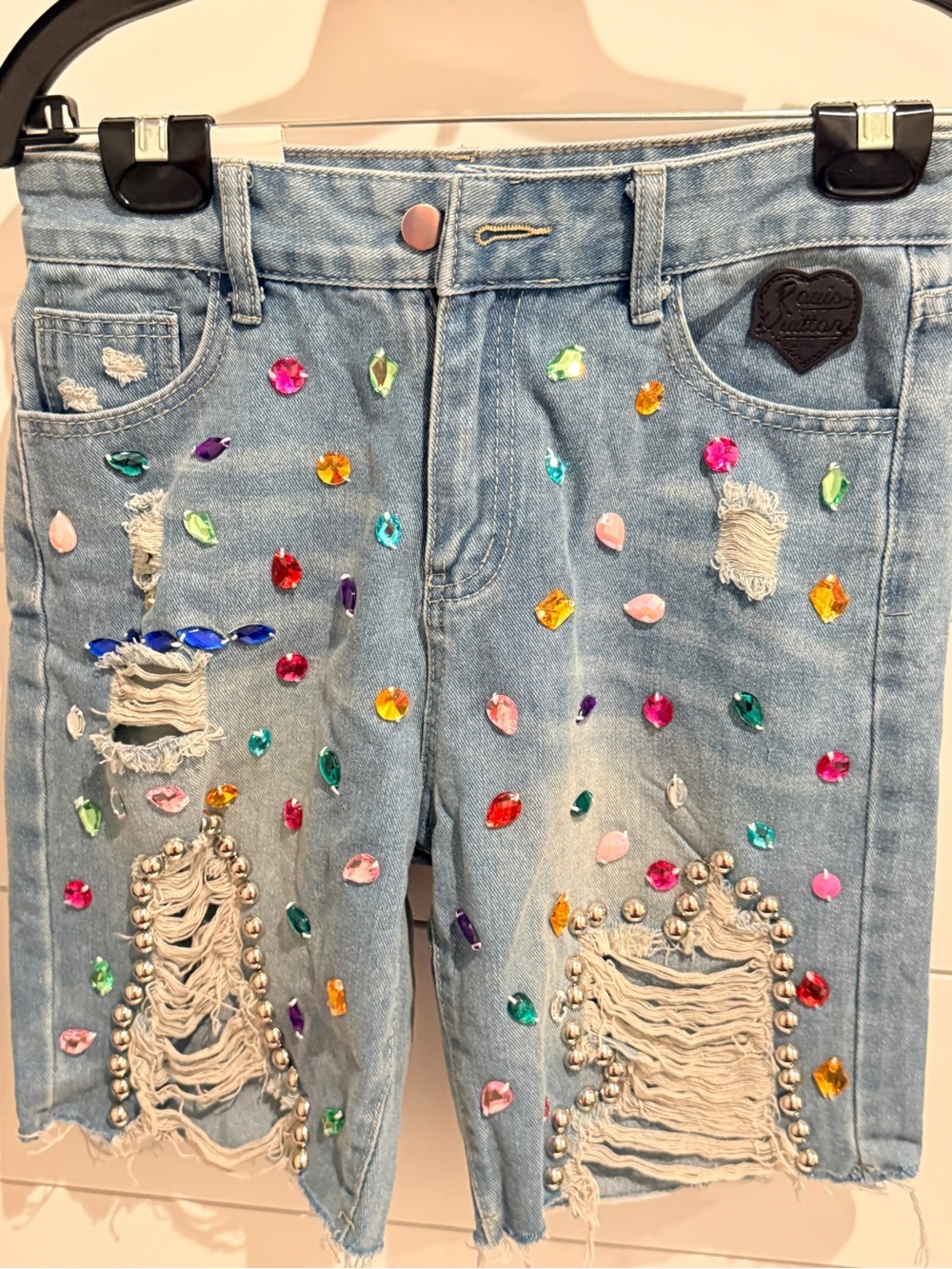 Light Blue Embellished Distressed Women’s Jeans